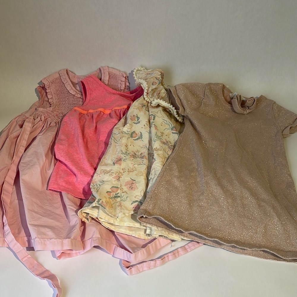 Pink and Cream Kids Dress bundle (2t to 4t)